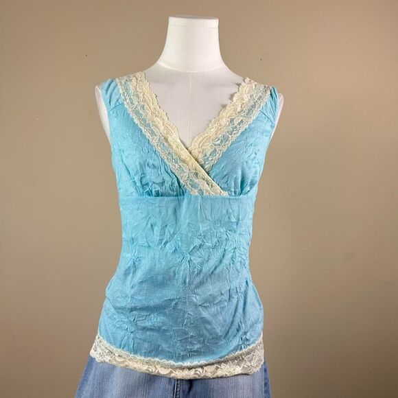 Volt Y2K Lace Fairy Baby Blue Contrast Cami - Picture 4 of 4